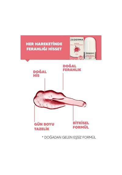 Zederma Doğal Roll-on Deodorant Gül