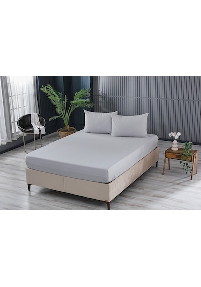 Doqu Home Colourful Fitted Çarşaf Tek King Size - Gri