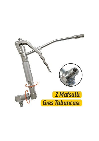 Mtgt20 Metal Pnömatik Z Mafsallı Döner Eklemli Gres Tabancası