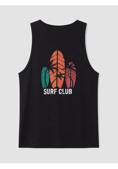 Lcw Swımwear Siyah Baskılı Erkek Kolsuz Tişört