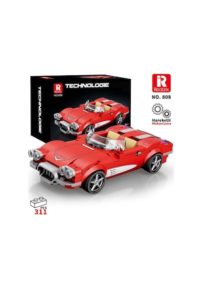 Reobrix Creator 808 Chevrolet Corvette C1 Spor Araba Yaratıcı Yapı Blok Seti Building Blocks - 311 Parça