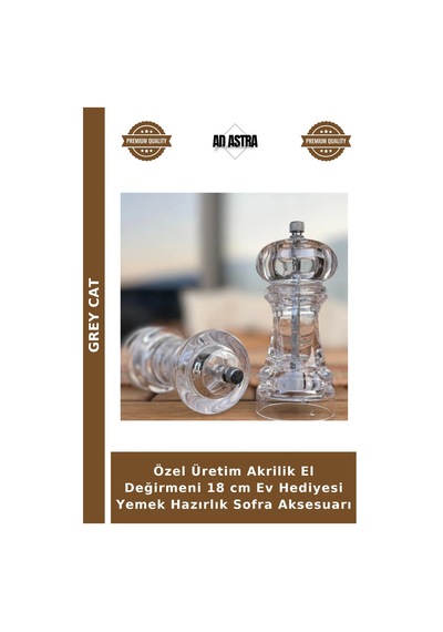 Özel Üretim Akrilik El Değirmeni 18 Cm Ev Hediyesi Yemek Hazırlık Sofra Aksesuarı Çok Renkli