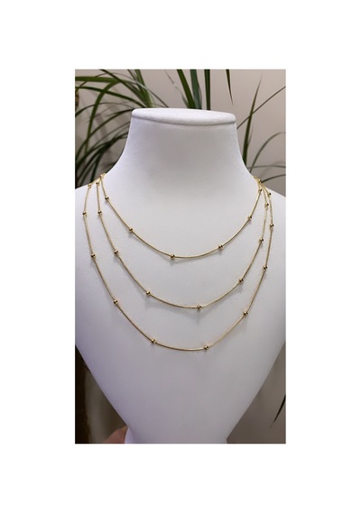 Çelik Dorika Topçuk Çoklu Kolye Gold - 607023817 Gold