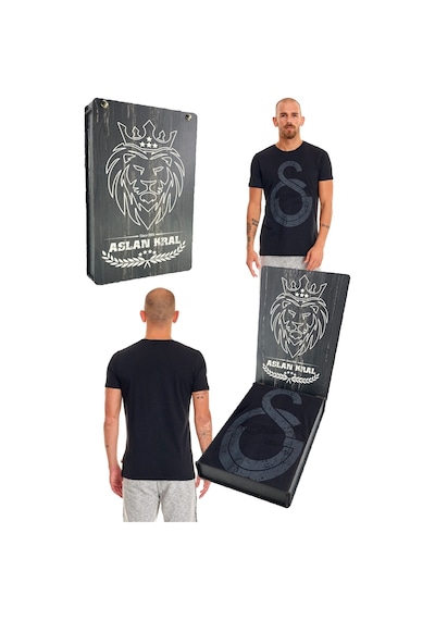 Gsstore Galatasaray Ata İmza T-Shirt Özel Tasarım Ahşap Kutulu Siyah