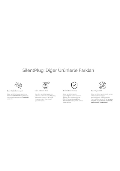 16 Adet Silentplug Sessiz Tapa Masa Sandalye Çivili Polygrid Siyah