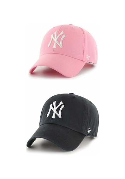 Gyes Spor Ny Şapka Unisex 2'li Takım Arkası Cırtlı Ayarlanabilir Pembe Siyah. Pembe