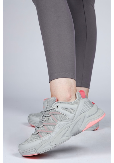 28701 Gri - Somon Pembe Kadın Sneaker Günlük Spor Ayakkabı
