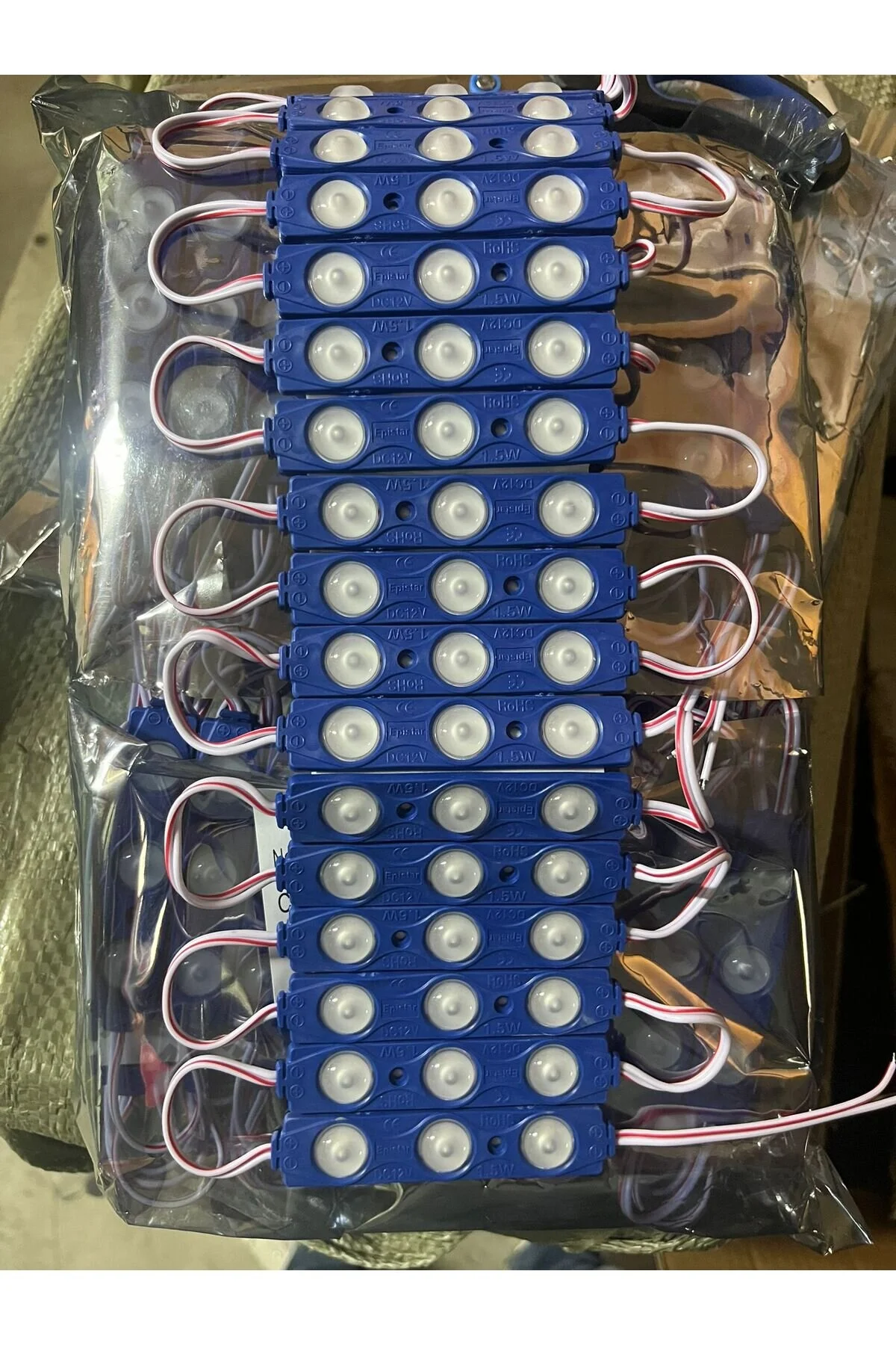 Karaköyonline 10 Adet 1.5 Watt Plus Modül Led 2835 Merceklii Mavi