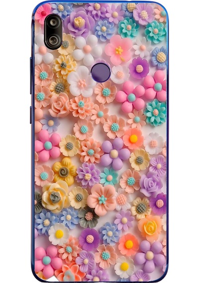 Redmi Note 7 Uyumlu Çiçek Bükleleri Baskılı Silikon Kılıf Renkli