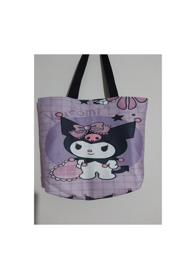 Owl Bag Sanrio Kawai - Kuromi Desenli Tasarım Kumaş Omuz Çantası Mor