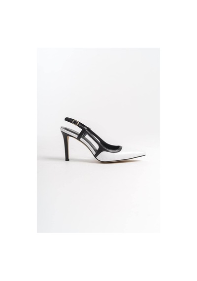 Mubiano Hakiki Deri Collection Kadın Topuklu Stiletto & Ayakkabı Beyaz/siyah -mcbrg5698-bs Beyaz/siyah