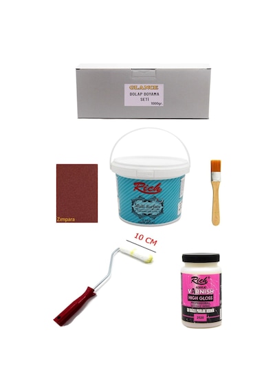 Rich Multi Surface Antik Beyaz 1000 Gr Dolap Boyama Seti Mobilya Boyama Seti Parlak Vernik Vernik