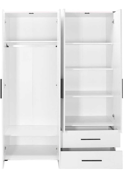 White 4 Kapaklı 2 Çekmeceli Gardırop-mat Beyaz 137x187x52 Cm Gxyxd