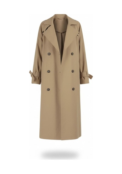 Durivya Kuşaklı Oversize Trençkot Camel