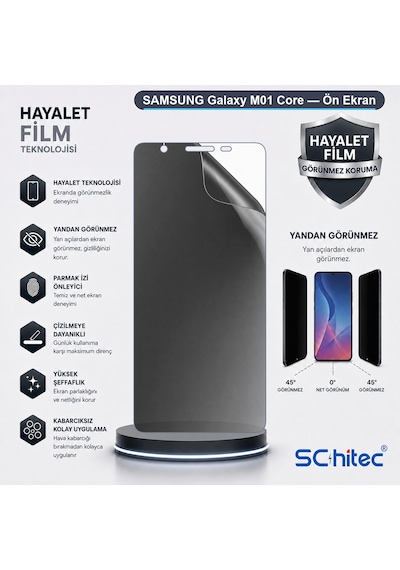 Samsung Galaxy M01 Core Uyumlu Ön Yüzey Hayalet Privacy Hidrojel Ekran Koruyucu 31587802