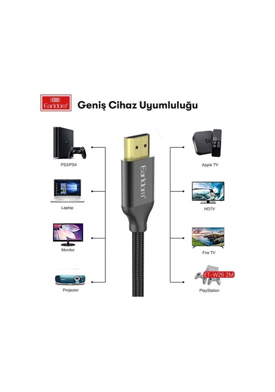 Fuchsia 4k Hdmı Kablo 2m 18 Gbps Hdmı 2.0 1.4 V Görüntü Aktarım Kablosu