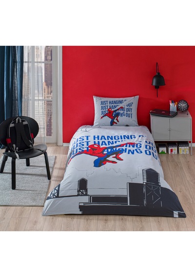 Özdilek Spiderman Blue Web Tek Kişilik Lisanslı Lastikli Çocuk Nevresim Takımı Çok Renkli