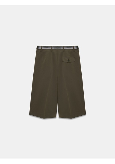Dilvin 72270 Kemerli Pensli Bermuda-haki Haki