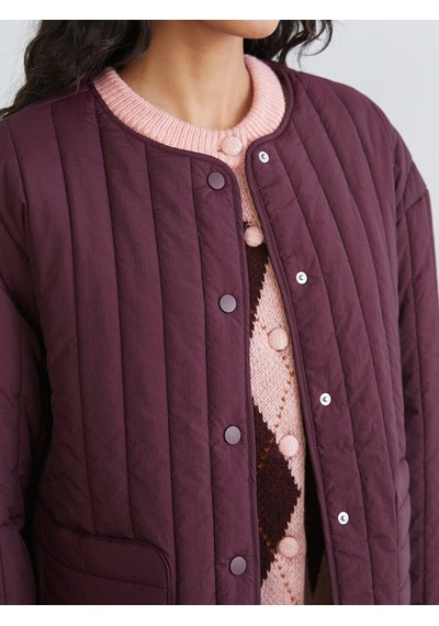 Lcw Modest Bordo Bisiklet Yaka Oversize Kadın Ceket