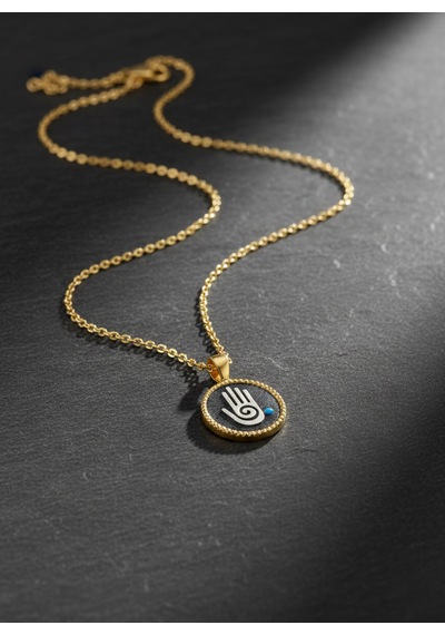 G&a Jewels - Koruyucu Dokunuş - 925 Ayar Oksitli Yaldız Altın Kaplama Gümüş Kolye Altın - Gümüş G&a Jewels - Koruyucu Dokunuş - 925 Ayar Oksitli Yaldız Altın Kaplama Gümüş Kolye Altın - Gümüş