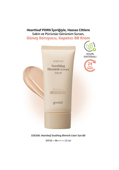 Hassas Ciltlere Uygun Kapatıcı Bb Krem Goodal Heartleaf Soothing Blemish Cover Sun Bb Spf50+ Neutral Beige