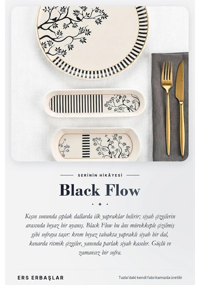 Black Flow 18 Parça 8 Kişilik Kahvaltı Takımı Diğer