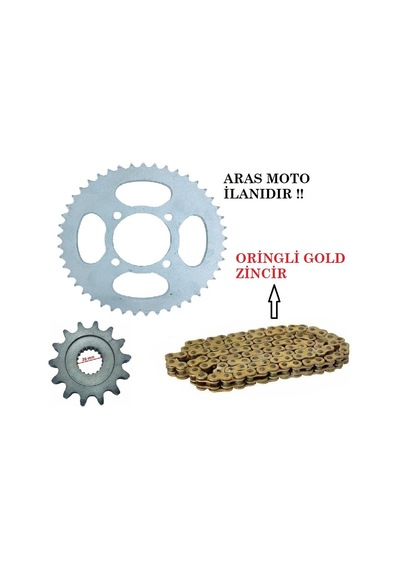 Rks 150 Oringli Zincir Dişli Seti Zincir Oringli Gold Sarı - Aras