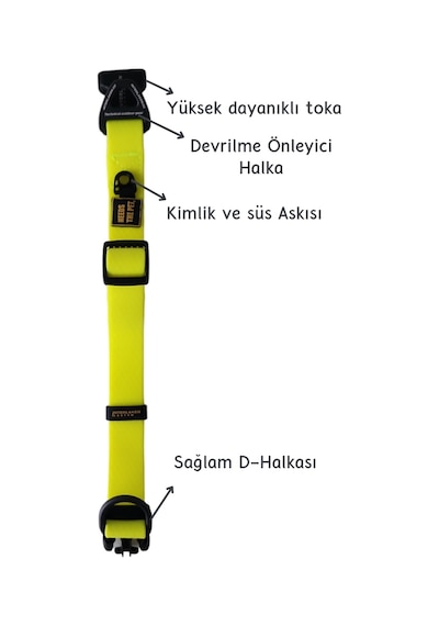 Interlaken Su Geçirmez Sağlam D Halkalı Sarı Köpek Boyun Tasması Sarı M Sarı
