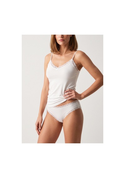 Auw Kadın Ayarlı Askılı Dantelli V Yaka Atlet Ve Slip Külot Takım 2'li - Lace&love Gri,ekru
