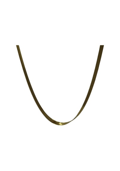 İtalyan 4 Mm Sarı Çelik Ezme Zincir 45 Cm altın