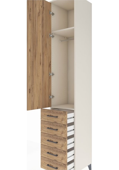 Hyperion Dolap 2 Raflı 5 Çekmeceli Tek Askılı 44x44x243 Aytaşı-çam Aytası