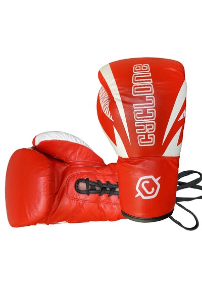 Cyclone Legion Hakiki Deri Bağcıklı Boks Ve Kick Boks Eldiveni Kırmızı
