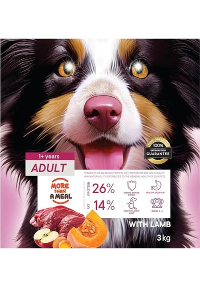 Mini Irk Köpekler İçin Kuzu Etli Kuru Köpek Maması 3 Kg, Kuzu