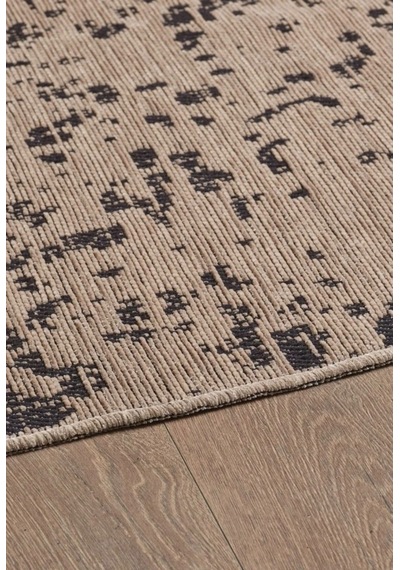 Bohem Tarz Geometrik Desenli Pamuk Taban Bej Renk Şönil Kilim