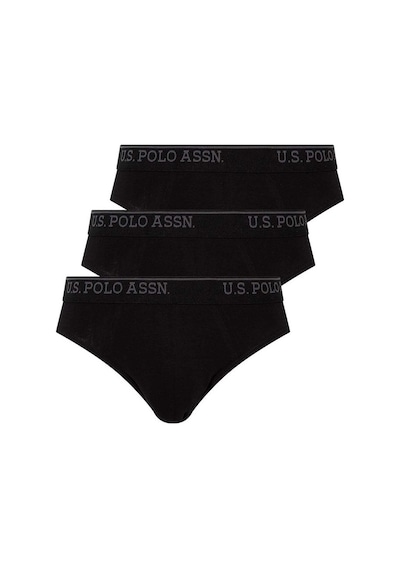 U.S. Polo Assn. Erkek Siyah 3 Lü Slip Külot 83057 Siyah