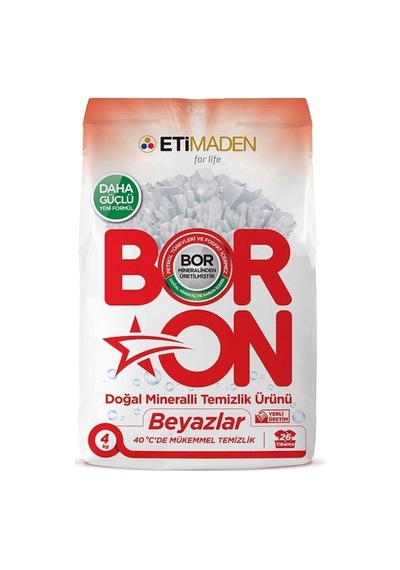 Boron Çamaşır Makinesi Deterjanı Doğal Toz Beyazlar Için 4kg Diğer