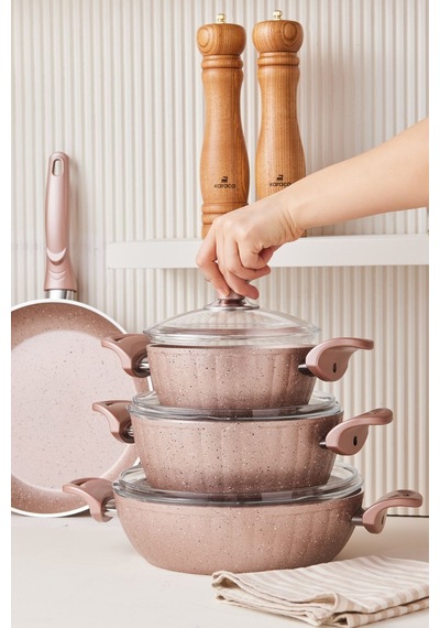 Cookplus Biogranit Dream 7 Parça Tencere Seti Rose