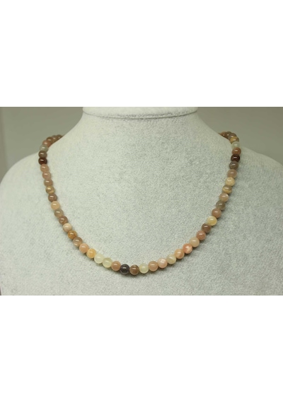 Güneş Taşı Kolye 6mm (Klipsli) Gümüş