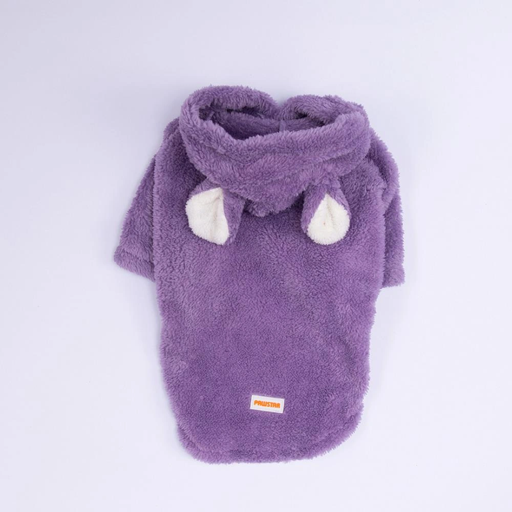 Lila Lucca Teddy Hoodie Ayı Kulaklı Peluş Orta Büyük Irklar Köpek Kıyafeti Köpek Sweati