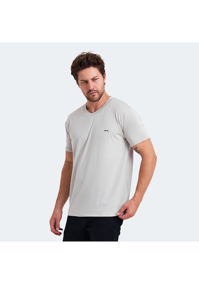 Slazenger KATRIINA Erkek V Yaka Bej Tişört
