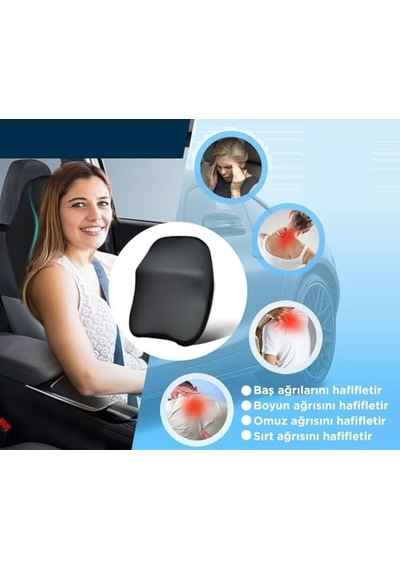 Pillowart Visko Araba Boyun Yastığı, Ortopedik, Oto, Seyahat Yastığı Açık Bej