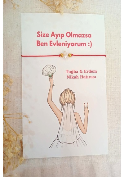 30 Adet Kına Hediyesi Kırmızı Şans Bilekliği - Nikah Hediyesi Kırmızı