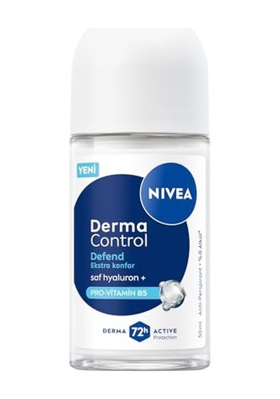 Nıvea Kadın Roll On Deodorant Derma Control Defend 50 Ml,tahrişe Karşı Koruma, 72 Saat Anti Perspirant Koruma,alkolsüz Formül,hyaluronik Asit, Provitamin B5