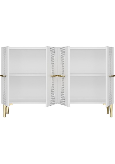 Ka1232bg Slim Konsol Ve Tv Sehpası Beyaz -gold 120cm Beyaz-gold