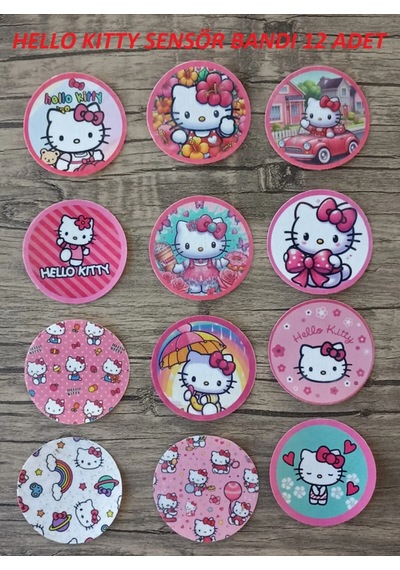 Dexcom Freestyle Libre Sibionics Sinocare Medtronic Sensör Koruyucu Bant 12'li Paket / Hello Kitty