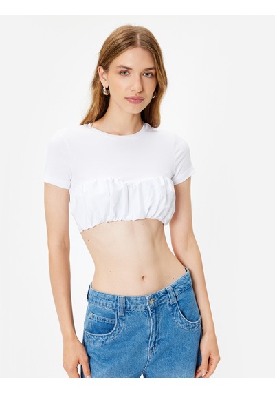 Koton Crop Tişört Balon Form Skinny Kısa Kollu Yuvarlak Yaka Pamuklu Beyaz 4sak50713ek Beyaz Koton Crop Tişört Balon Form Skinny Kısa Kollu Yuvarlak Yaka Pamuklu Beyaz 4sak50713ek Beyaz