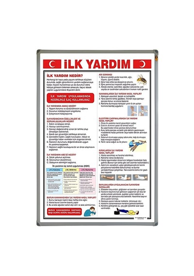İlk Yardım Levhası Alüminyum Çerçeve