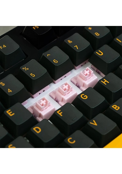 Akko 3108rf Black Gold Frost Pink Switch Kablosuz İngilizce Mekanik Gaming Klavye