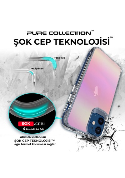 Bix iPhone Uyumlu 12 Pure Rainbow Renk Geçişli Şeffaf Kılıf Çizilmeye Dayanıklı Darbe Emici Parmak İzi Önleyici Pembe Bix iPhone Uyumlu 12 Pure Rainbow Renk Geçişli Şeffaf Kılıf Çizilmeye Dayanıklı Darbe Emici Parmak İzi Önleyici Pembe