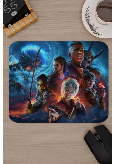 Baldur's Gate 3 Kaymaz Dikişli Kauçuk Oyuncu Mousepad V1 - 22x18 Gaming Mouse Pad Fare Altlığı